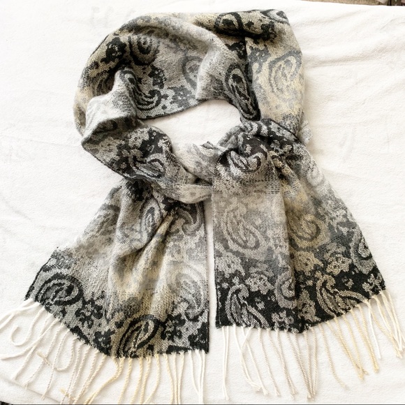 Cejon Paisley Print Ombré Scarf with Fringe Hem - Picture 1 of 4